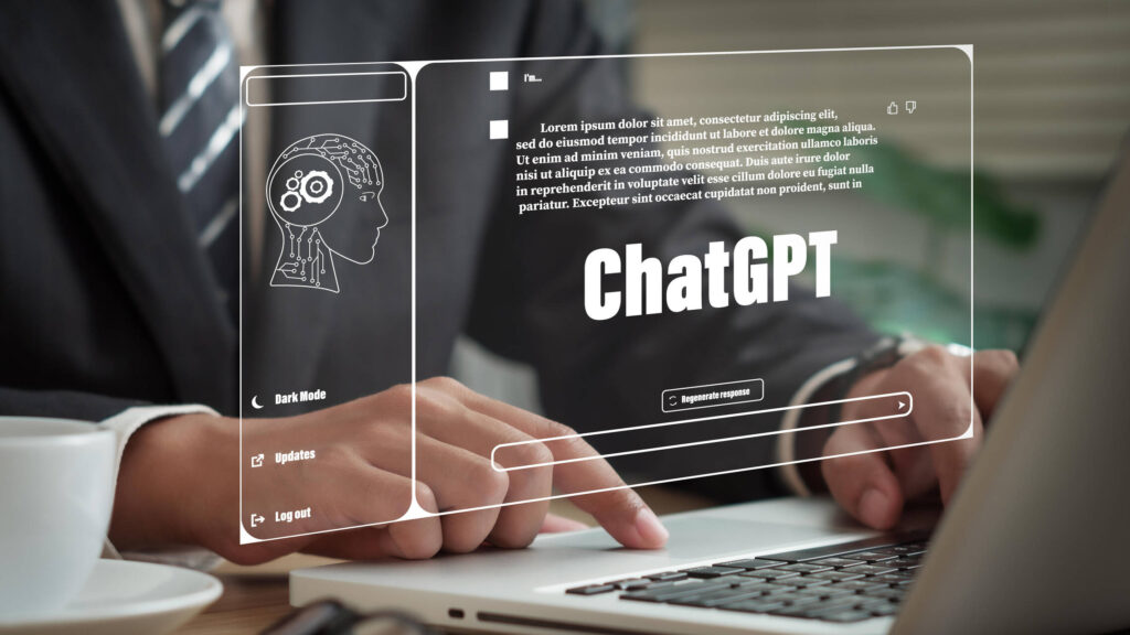 utilisation quotidienne de ChatGPT - Une image représentant une personne utilisant ChatGPT sur son ordinateur portable